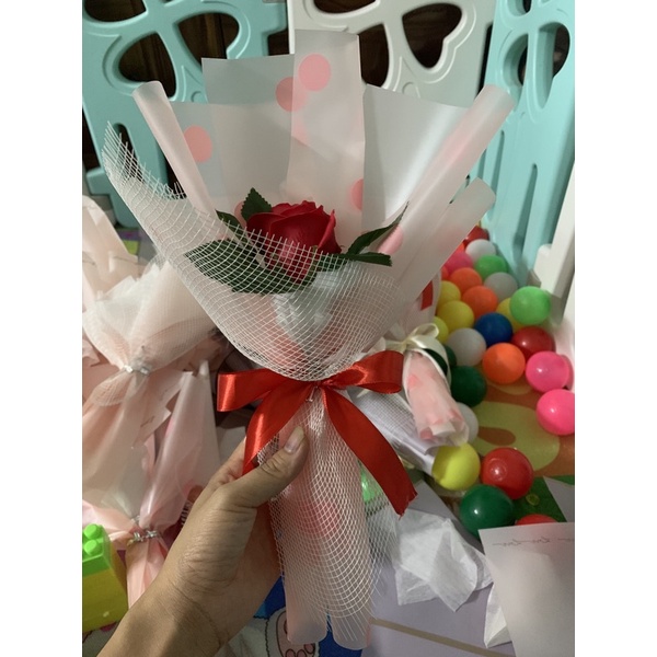hoa hồng sáp bó 1 -3 bông