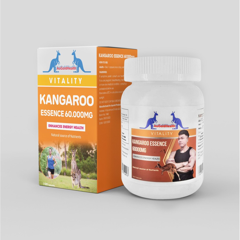 Viên Uống Tăng Cường Sinh lý Nam Giới Augoldhealth Kangaroo Essence 60000mg của Úc Hộp 100 viên