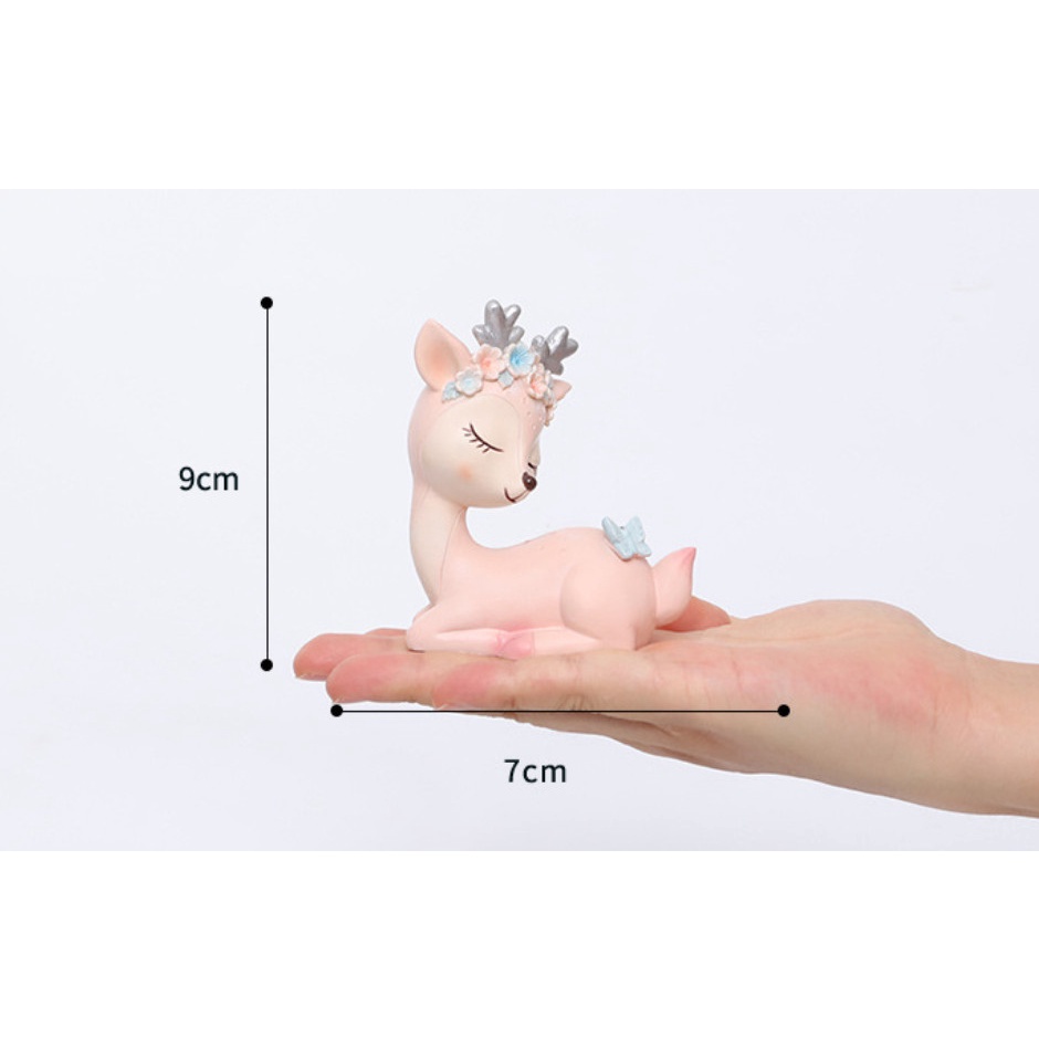 Bộ Tượng Hươu Trang Trí - Mô Hình Nai Sừng Tấm Trang Trí Nội Thất, Để Taplo, Bàn Làm Việc, Tượng Trang Trí Ô Tô