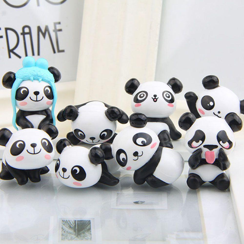 Set 8 Mô Hình Gấu Trúc Hoạt Hình Mini Trang Trí Tiểu Cảnh DIY|Áo Thun In Hình Vui Nhộn Phong Cách Trung Hoa