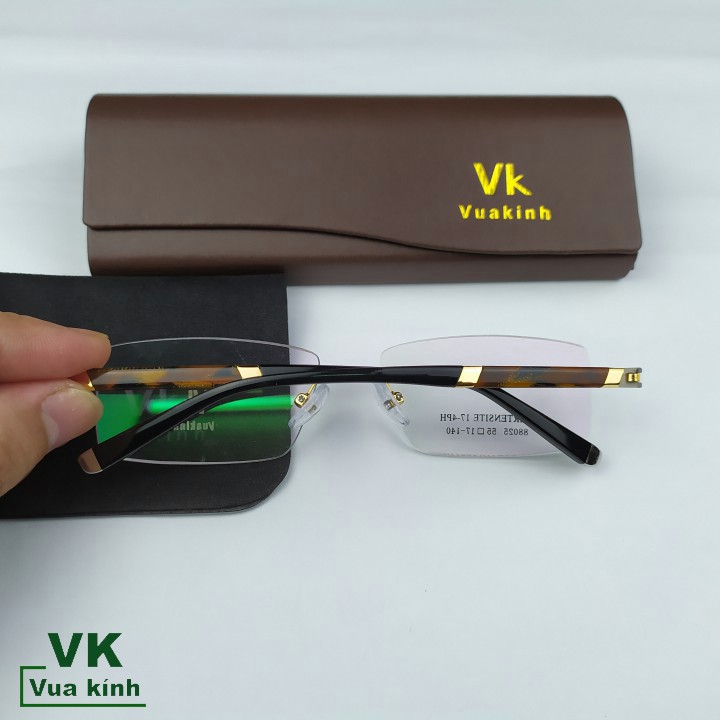 Gọng kính cận khoan không viền titan VK67