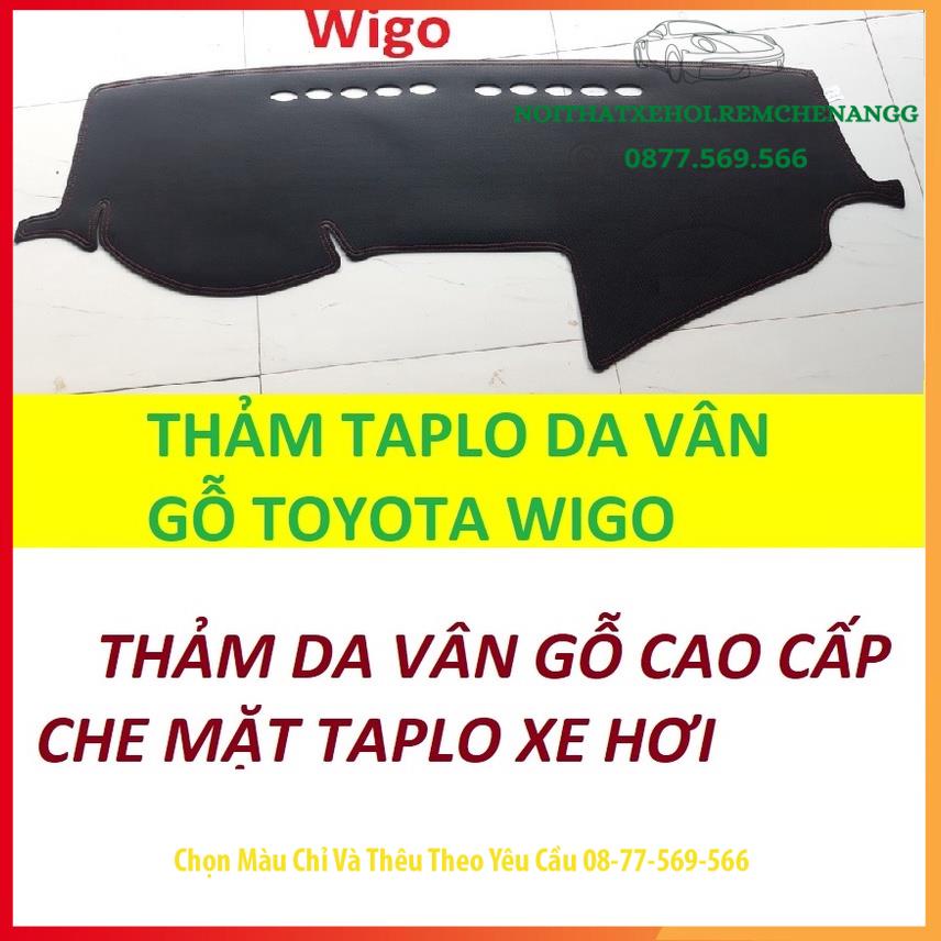THAM TAPLO TOYOTA WIGO DA VÂN GỖ DA CARBON NHUNG LÔNG CỪU 3 LỚP CÓ CHỐNG TRƯỢT THẢM PHỦ LÓT CHE NẮNG TAPLO