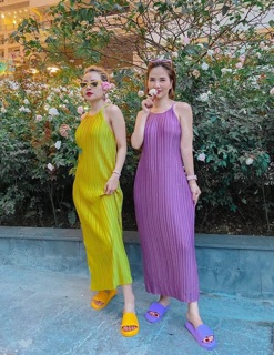 VÁY 2 DÂY XẾP LY MAXI SIÊU HOT