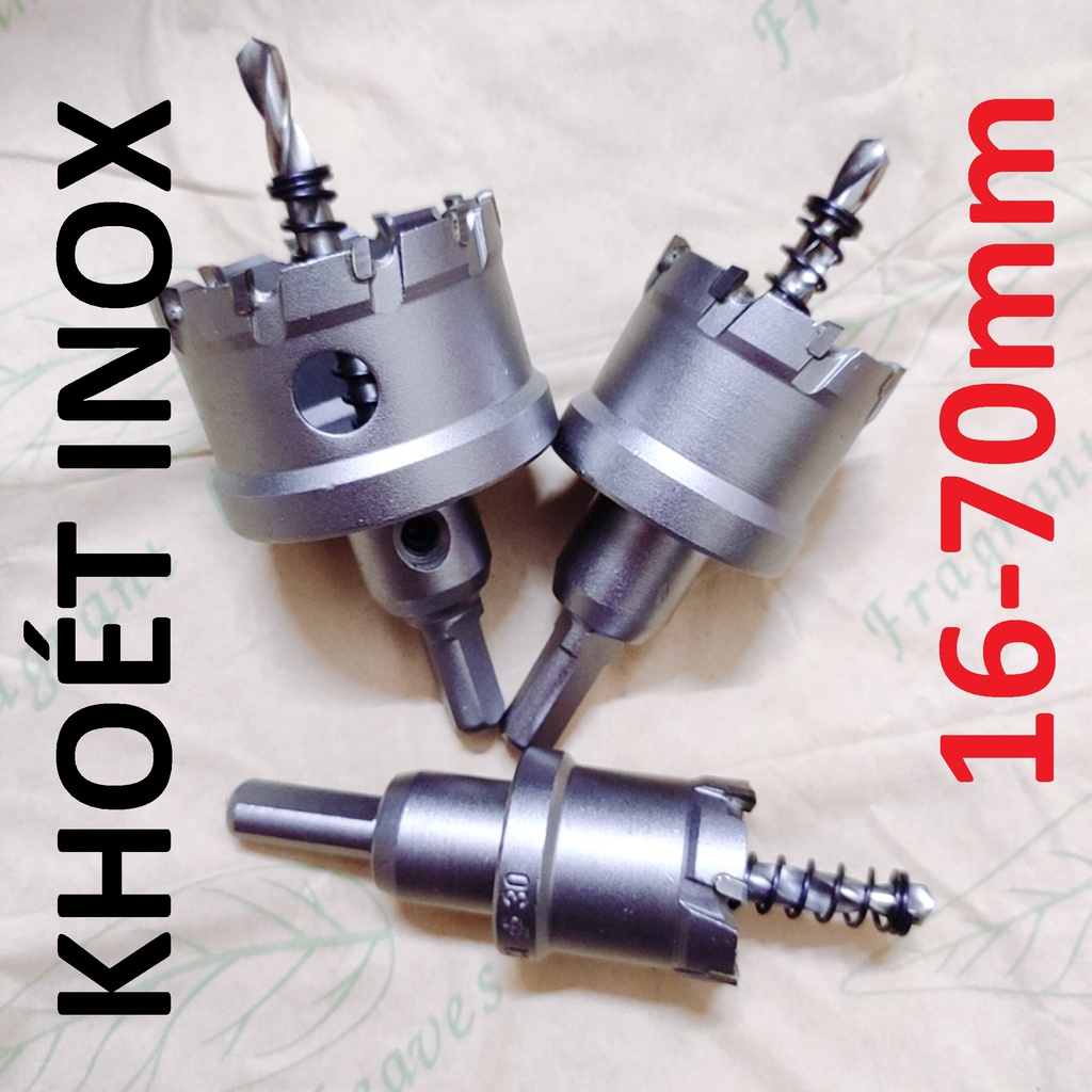 Mũi Khoét Inox, Sắt,Thép 16-70mm Chất Liệu Hợp Kim TCT Đúc Nguyên Khối Chuyên Dụng
