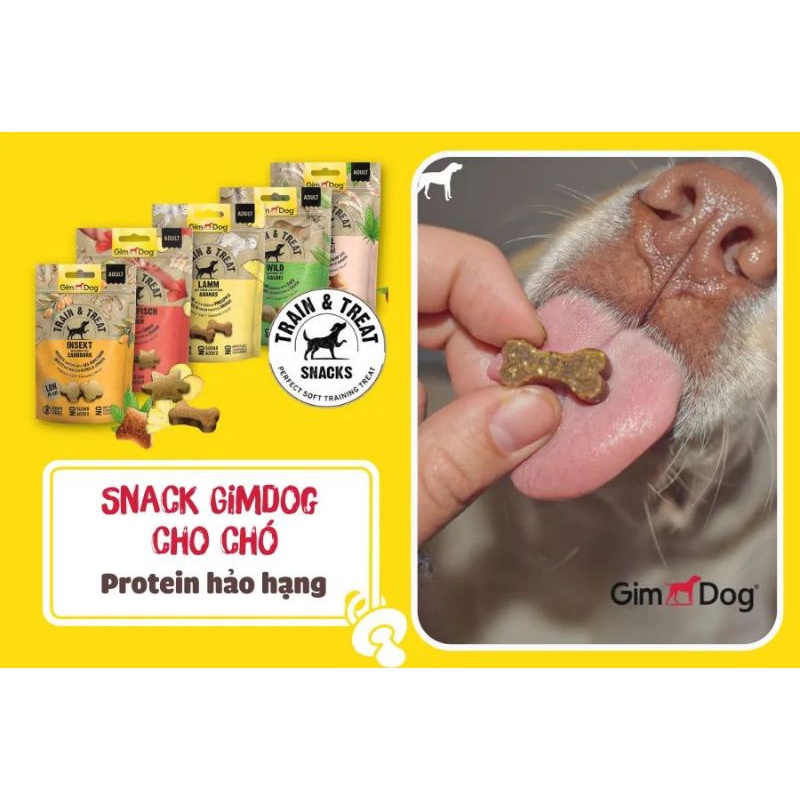 [HSD10.04.2022] GIMDOG TRAIN &amp; TREAT SNACK DINH DƯỠNG CAO CẤP CHO CHÓ 125GR