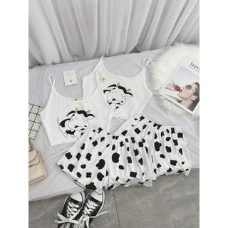 Bộ ngủ 2 dây bò sữa siêu hot