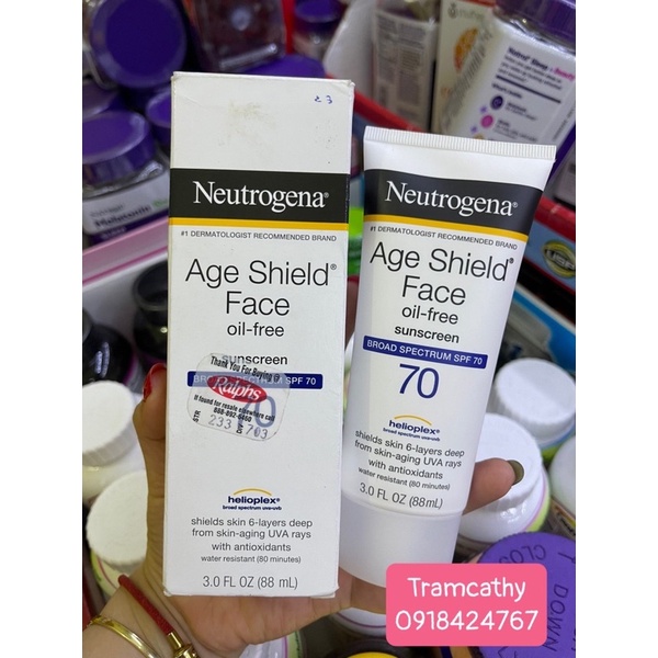 Kem chống nắng neutrogena age shield face spf 70 dưỡng da chống lão hoá