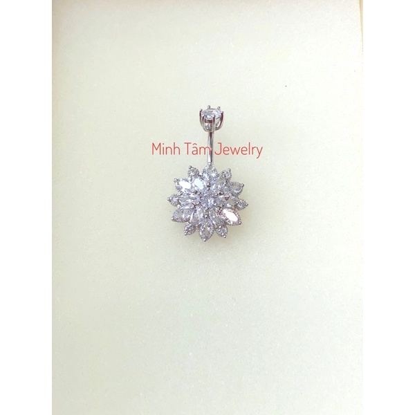 Khuyên rốn bạc 925 bông tuyết nạm đá Minh Tâm Jewelry