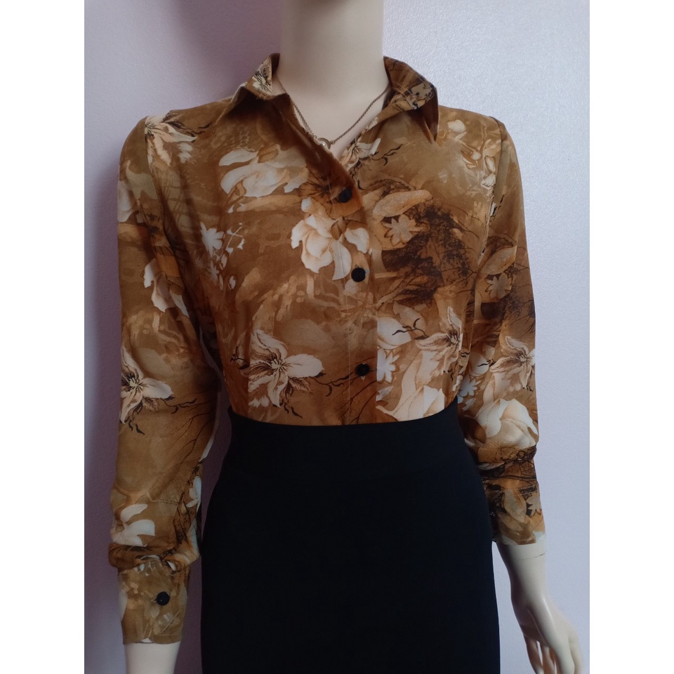 Áo sơ mi nữ  họa tiết A 4115 đủ size 40-90kg