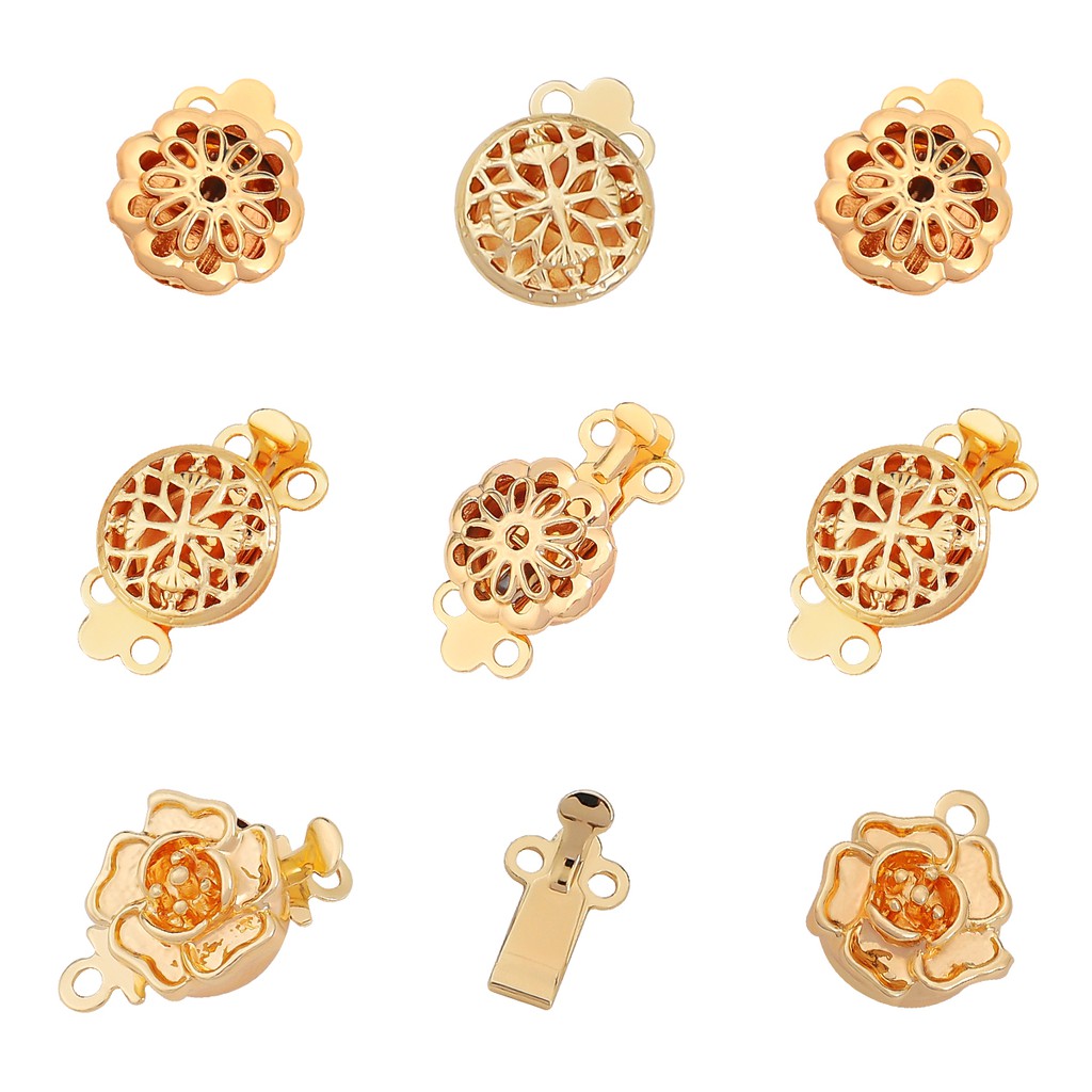 Mặt trang sức Beadia bằng đồng mạ vàng 18K có khóa dùng làm trang sức vòng tay DIY