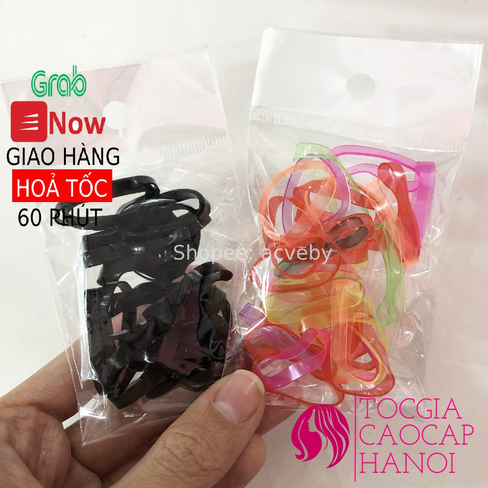 Chun buộc tóc đen 2k/2 túi, bản to, siêu dai