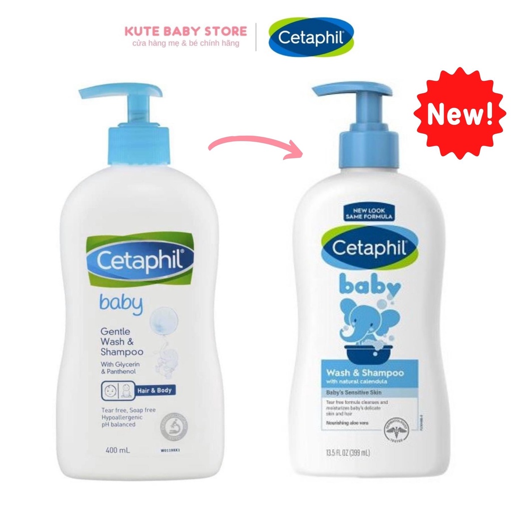 Sữa tắm gội 2 trong 1 Cetaphil Baby Gentle Wash & Shampoo 230ml - 400ml