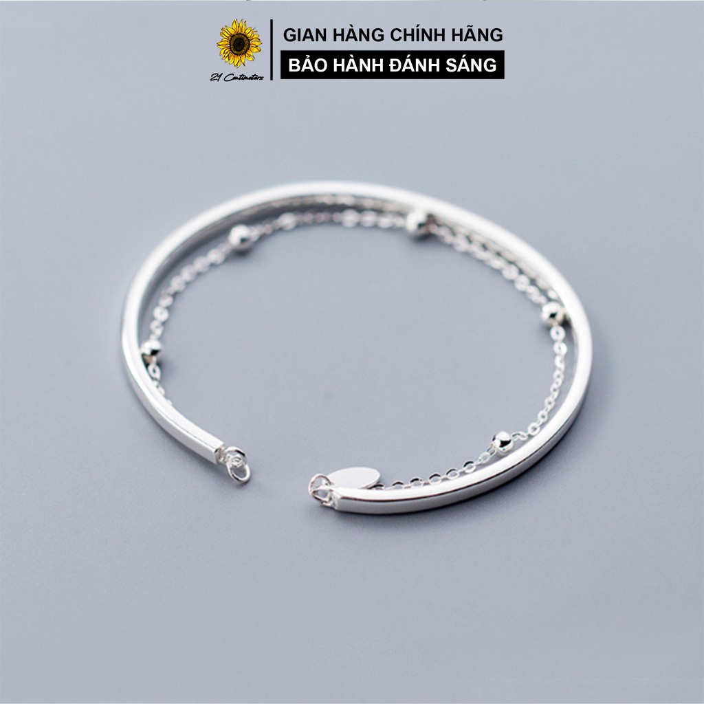 Lắc tay bạc 21 Centimeters Double Chain