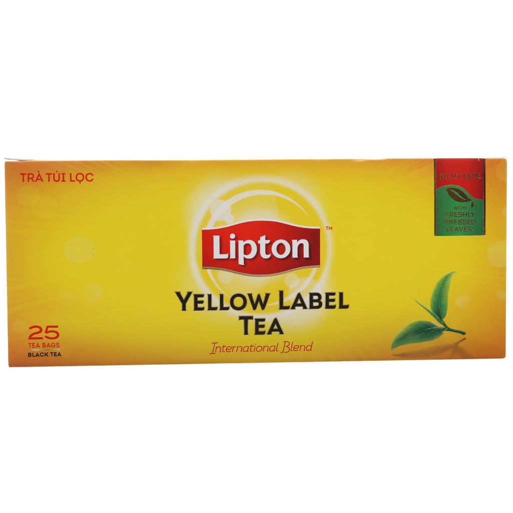 Trà đen Lipton nhãn vàng hộp 50g 25 gói | BigBuy360 - bigbuy360.vn