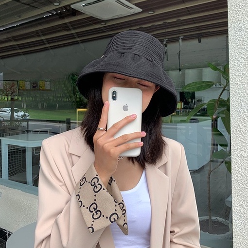 Nón Bucket Màu Trơn Che Phủ Khuôn Mặt Phong Cách Hàn Quốc Dễ Phối Đồ Thời Trang Thu Đông Cho Nữ