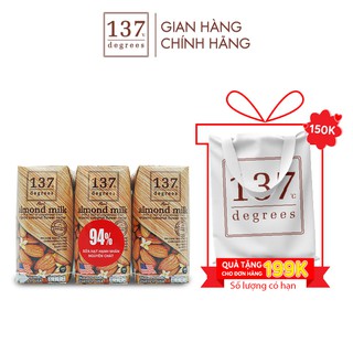 Sữa Hạnh Nhân 137 Degrees truyền thống 180ml lốc 3 hộp