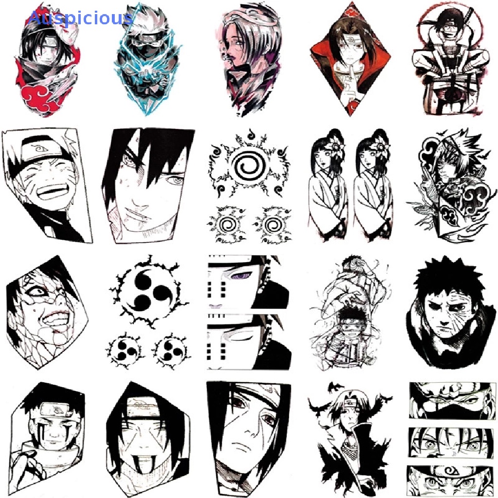 Set 20 Hình Xăm Dán Tạm Thời Chống Nước Hình Naruto