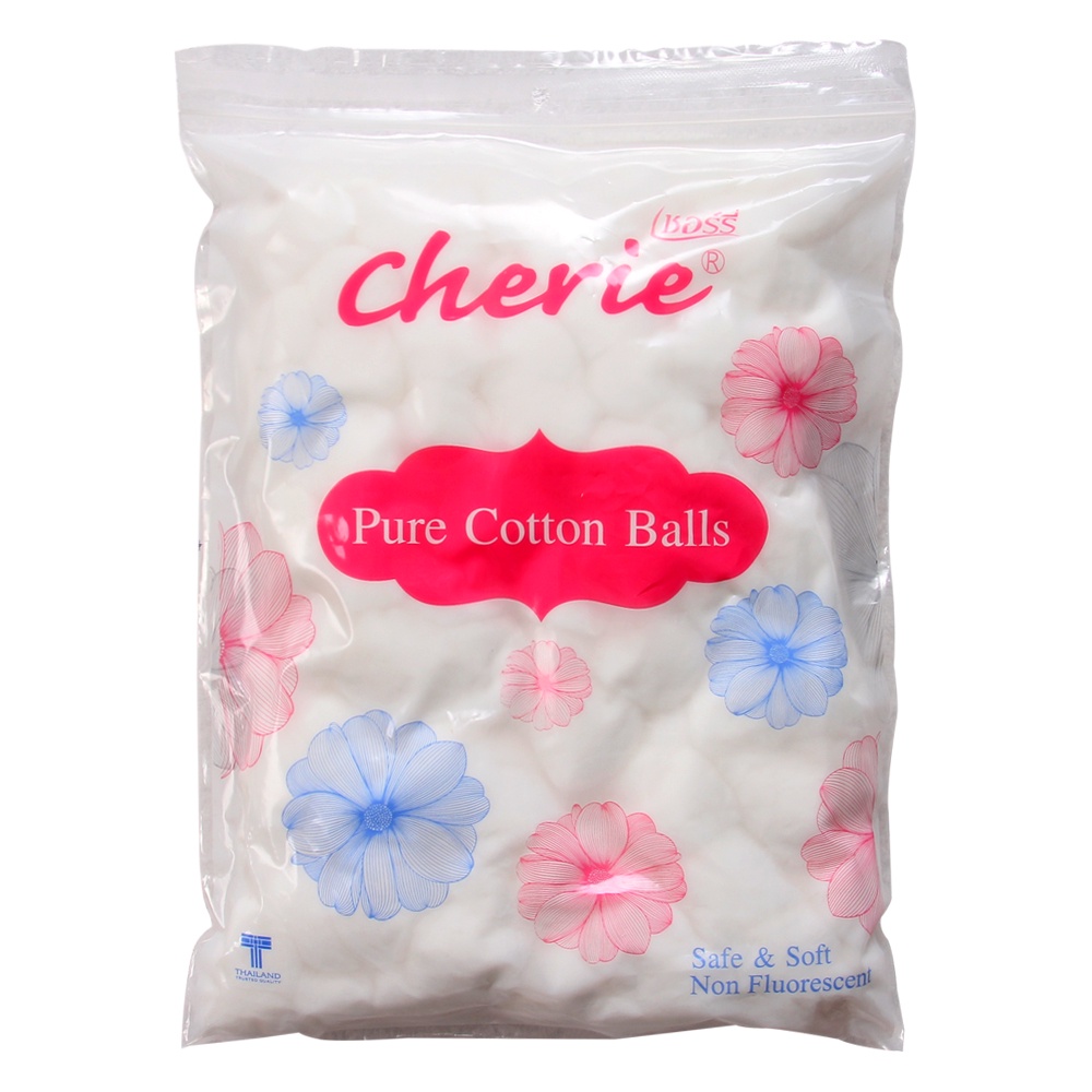 [ẢNH TỰ CHỤP] Bông tẩy trang, bông tròn, bông tăm CHERIE thương hiệu Thái Lan 100% pure cotton 40-50-100g