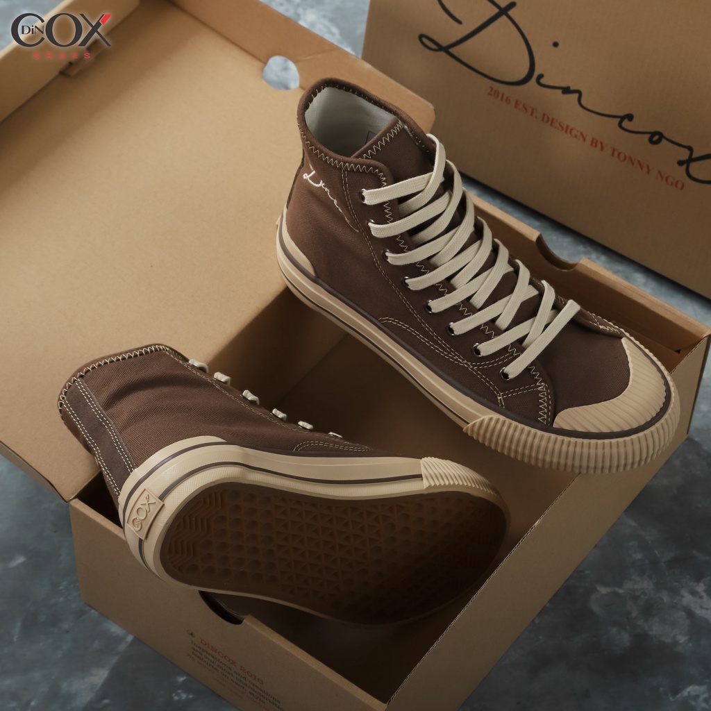 Giày Sneaker Vải Unisex DINCOX D21 Phong Cách Ấn Tượng Hi Chocolate