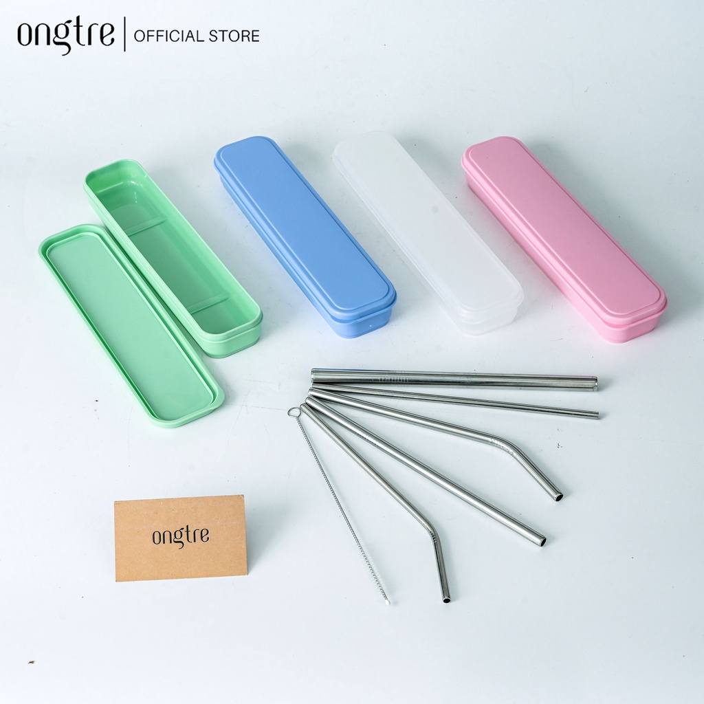 Bộ 6 món thìa đũa dĩa ống hút cọ bằng tre cán dài cao cấp sang chảnh Dụng cụ cá nhân ăn cơm văn phòng dã ngoại