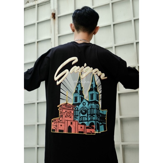 Áo thun unisex Sài Gòn Tee vải cotton co giãn 4 chiều thoáng mát V VICOLAS SAIGON TEE