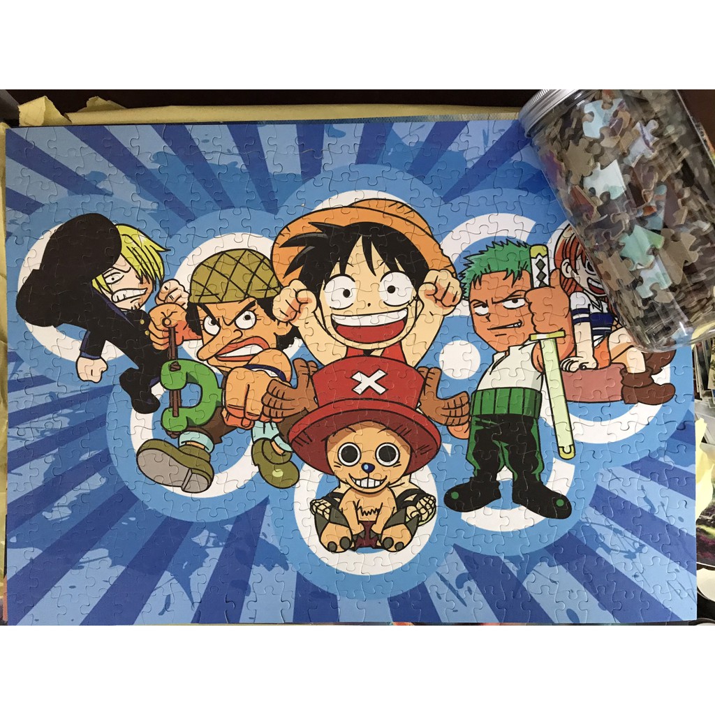 Tranh ghép hình Tini Puzzle 450 mảnh bằng giấy One Piece Chibi - có nhận in theo yêu cầu tranh xếp hình 36x50