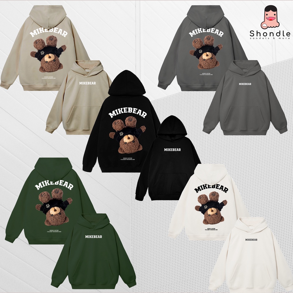Áo Hoodie MikeBear Nỉ Bông Dày 2 lớp Unisex 2022