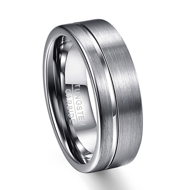 Nhẫn Hợp Kim Bạc Matte 8mm Cho Nam