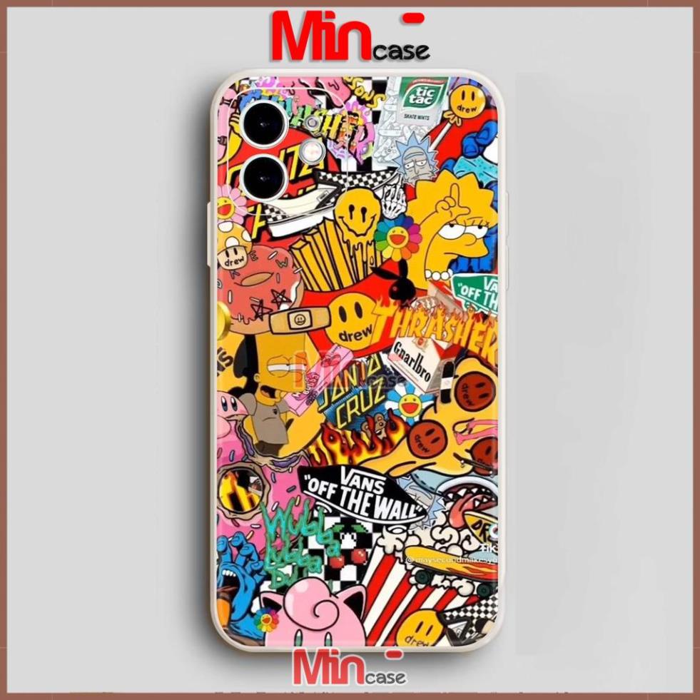 Ốp lưng iPhone Drew cạnh viền vuông silicon mềm dẻo cho iphone 6/6s/7/8/X/XS/XR/11/12/13 Pro Plus Max cute dễ thương đẹp