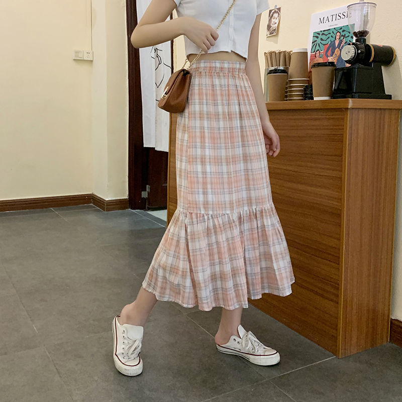 Fashion women's plaid skirt A-line skirt