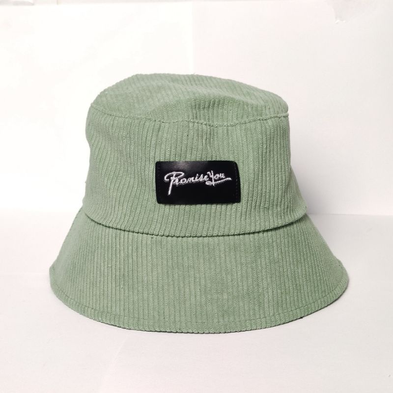 Mũ bucket vành cụp - Nón tai bèo thêu PROMISSYOU chất nhung tăm cao cấp form unisex nam nữ