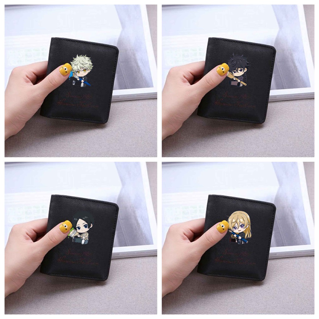 Ví ngắn đen cầm tay IN HÌNH BLUE PERIOD đựng vật dụng nhỏ anime chibi