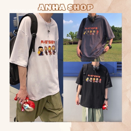 Áo tay lỡ form rộng Anhalisa siêu anh hùng cực coolm rộng Unisex AT01