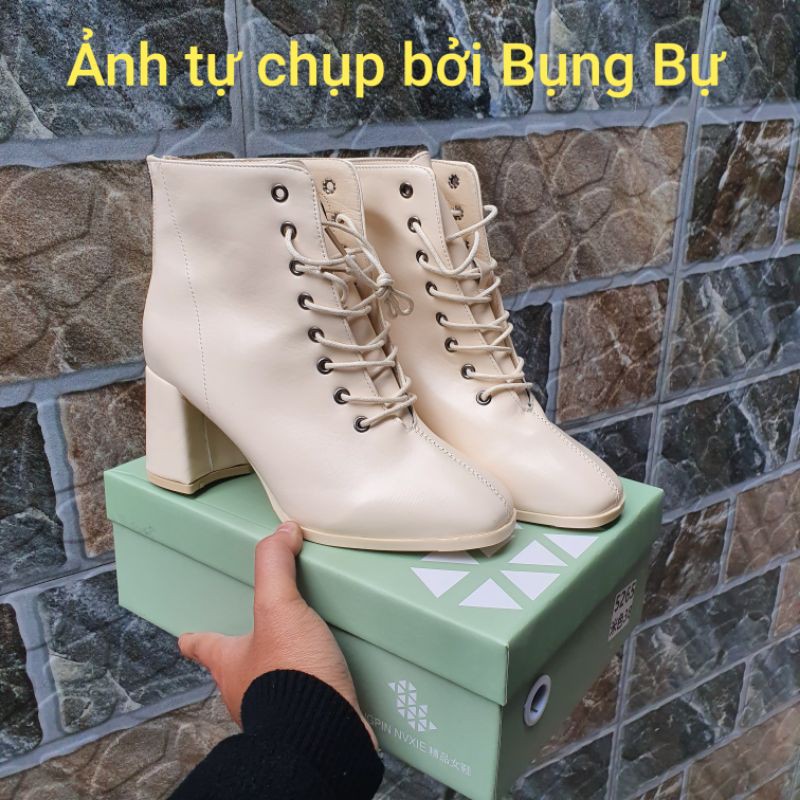 Bốt nữ cao cổ đế 7cm da mềm phân Bụng Bự Store hottrend 2020 | BigBuy360 - bigbuy360.vn