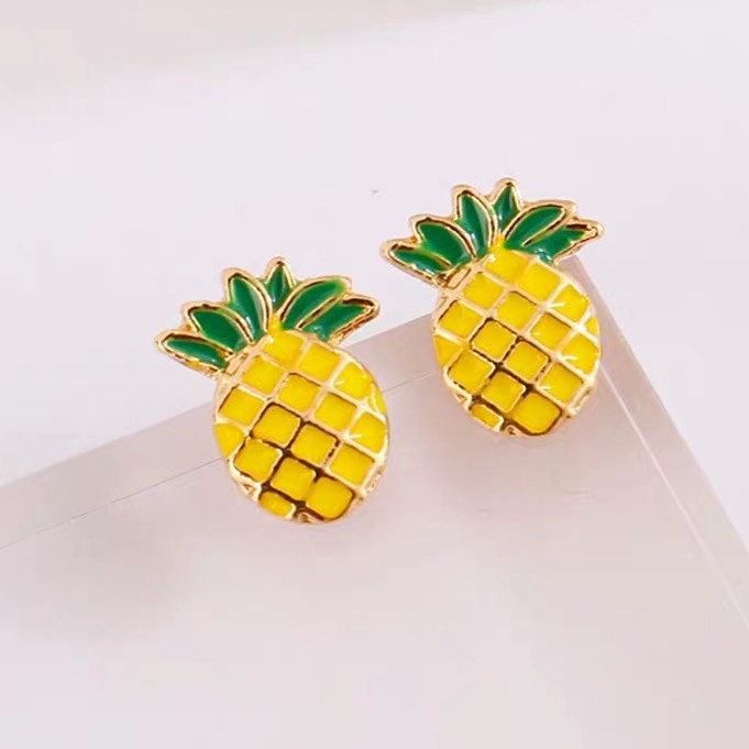 Pineapple Earrings khuyên tai hình trái dứa phong cách hàn quốc