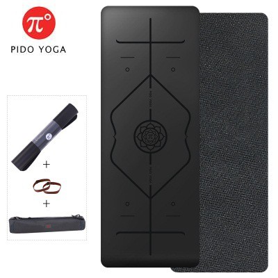 Thảm tập Yoga Định tuyến Pido Cao su tự nhiên PU Cao Cấp(NEW) - Tặng kèm túi đựng và dây buộc