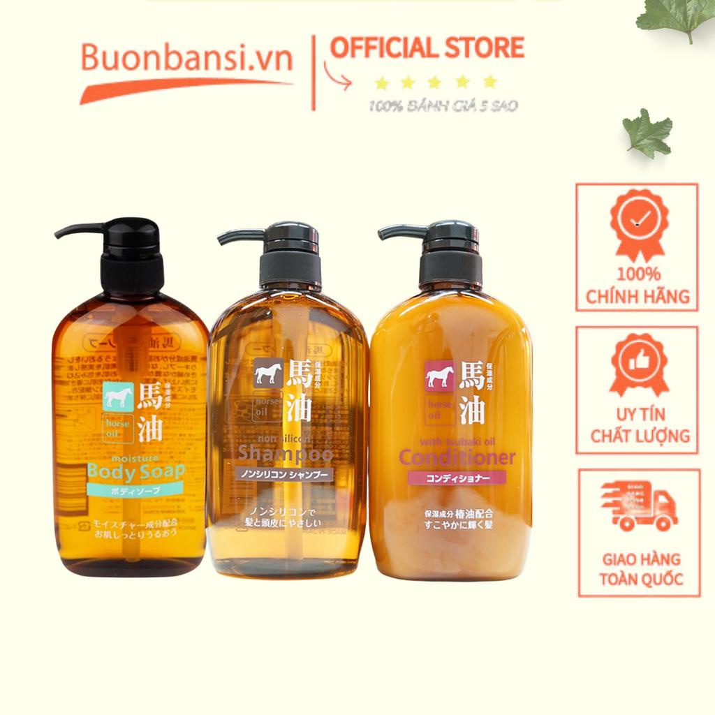 Dầu Gội/ Dầu Xả/ Sữa Tắm Mỡ Ngựa Horse Oil 600ml Nhật Bản