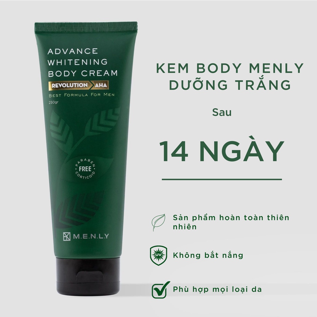 Bộ dưỡng da toàn thân mặt và body cho nam MENLY