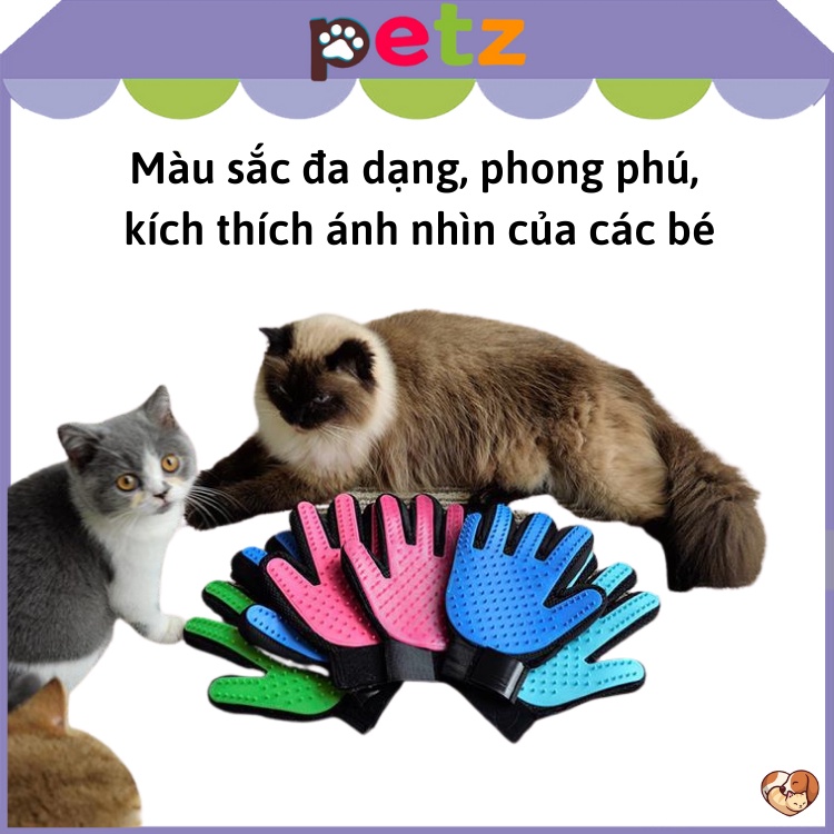 Găng tay lấy lông rụng tắm cho chó mèo PETZ chải lông tránh rối, massage cho thú cưng