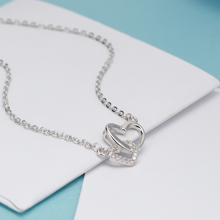 Vòng cổ Mặt Trái Tim Đính Đá Zircon Thời Trang Cho Nữ