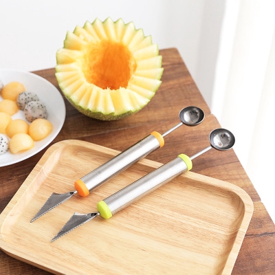 2 Cái!!! Set 2 CáiBộ Dao Muỗng Cắt Dưa Hấu Hình Quả Táo Tiện Dụng