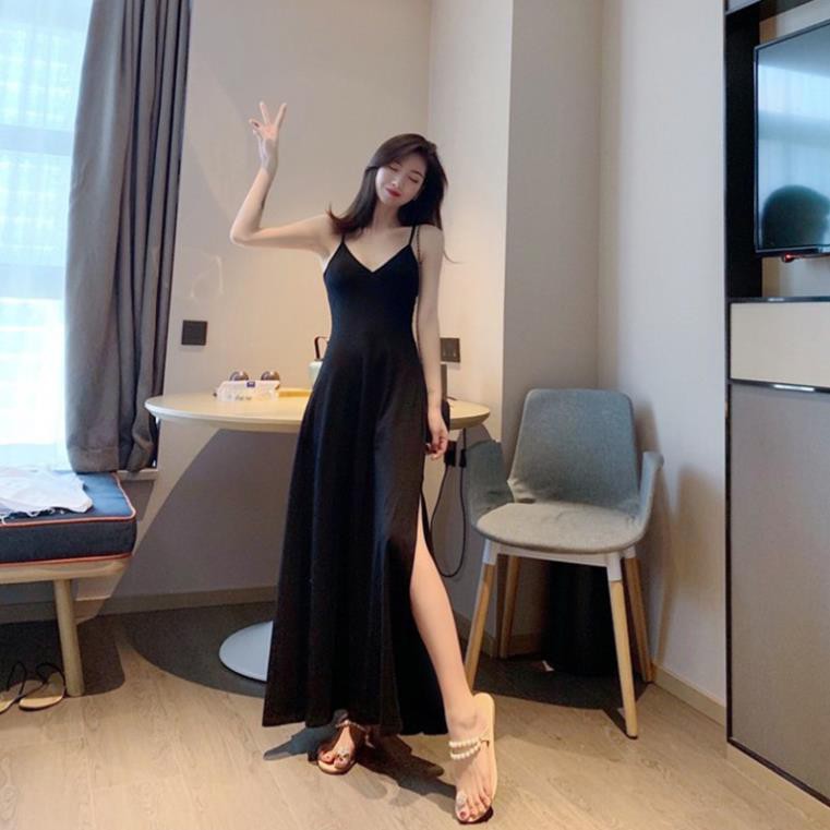 Đầm Nữ, Đầm Maxi Xẻ Tà, Váy Hai Dây, Váy Maxi Thun Dài Gợi Cảm SIXTEEN. New ྇