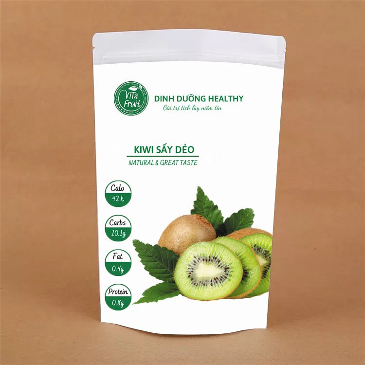 Kiwi sấy dẻo không đường nguyên vị 600g, Kiwi sấy Nhà Lá Thanh Nhẹ, Giòn Ngọt/ Trái cây sấy dẻo, Hoa quả sấy dẻo