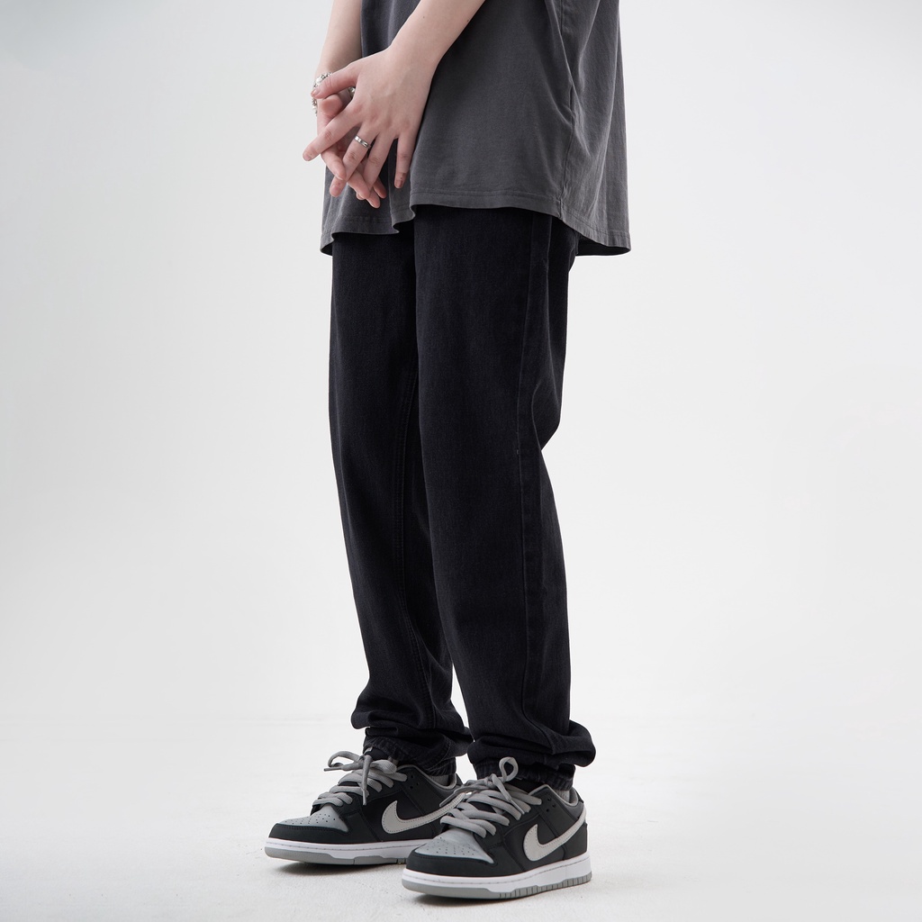 Quần jean nam nữ baggy dáng xuông đứng