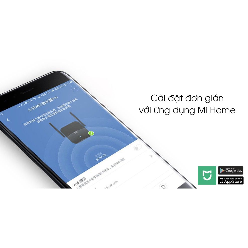 Bộ kích sóng Wifi Xiaomi Repeater Pro màu đen (2 râu - băng thông 300 Mbps)