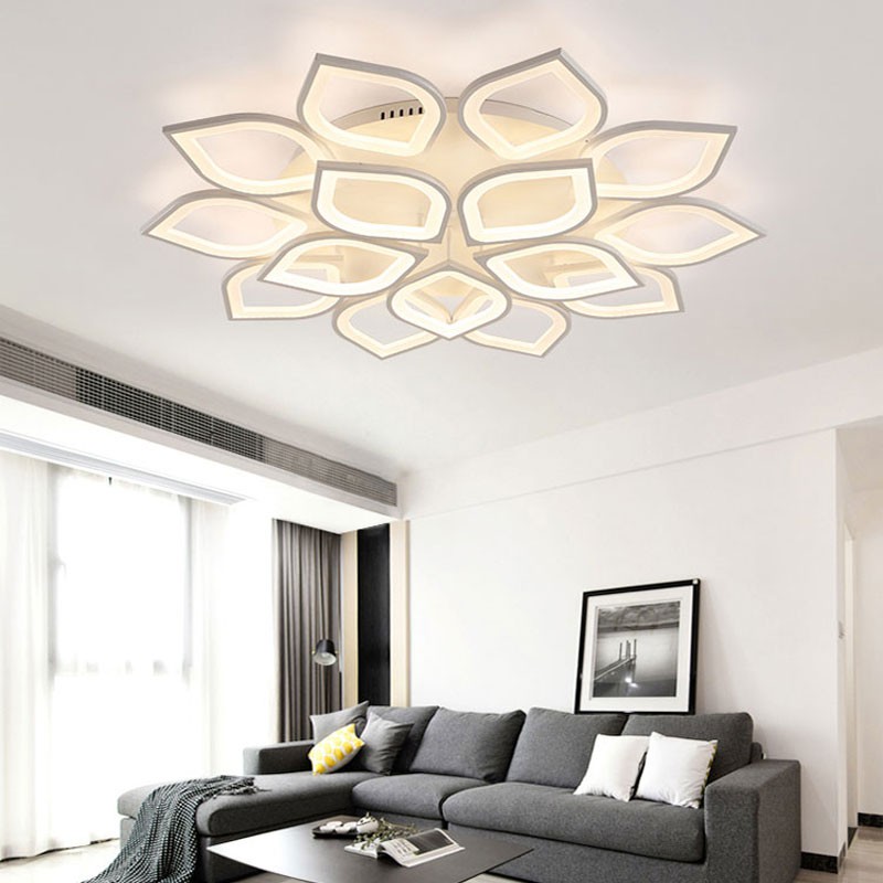 Đèn led ốp trần trang trí phòng 15 cánh có 3 chế độ sáng tặng điều khiển tăng chỉnh bảo hành 12 tháng - Mã 2010/15