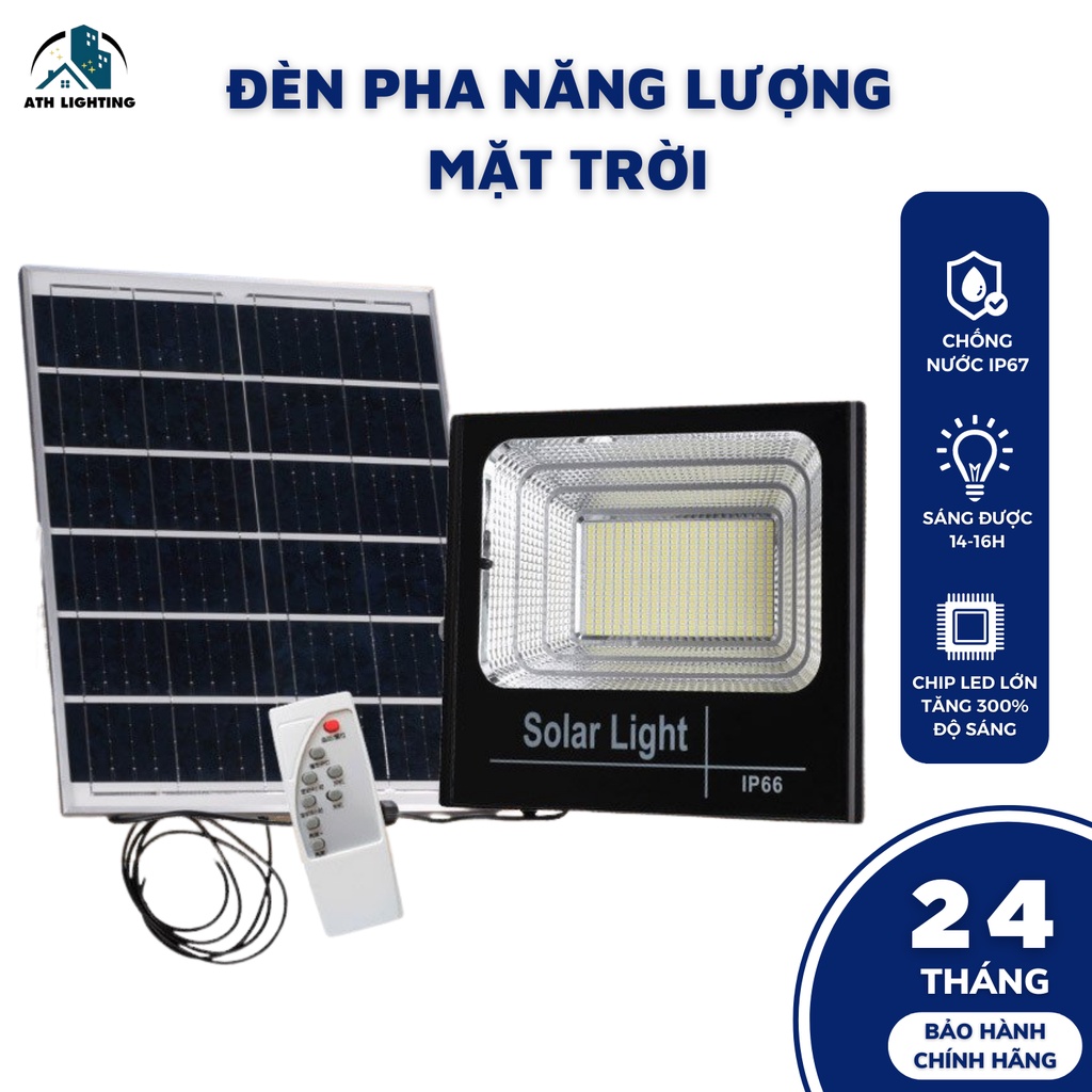 Đèn pha năng lượng mặt trời, loại đèn led chống nước IP67 với chip led lớn