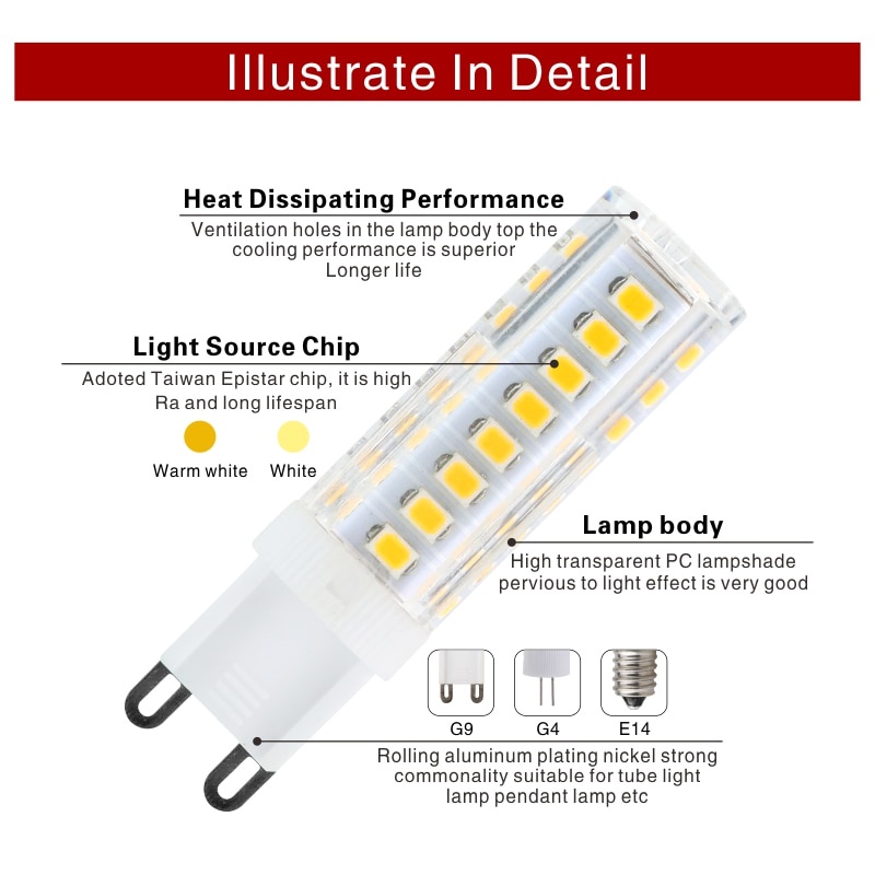 Bóng Đèn LED Bắp Ngô G4 G9 E14 3W 4W 5W 7W AC 220V SMD2835 360 30w / 40w / 60w