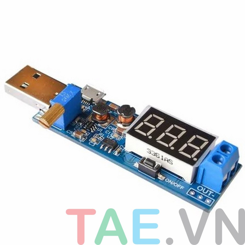 Mạch Tăng Áp - Hạ Áp Cổng USB Có Màn Hình