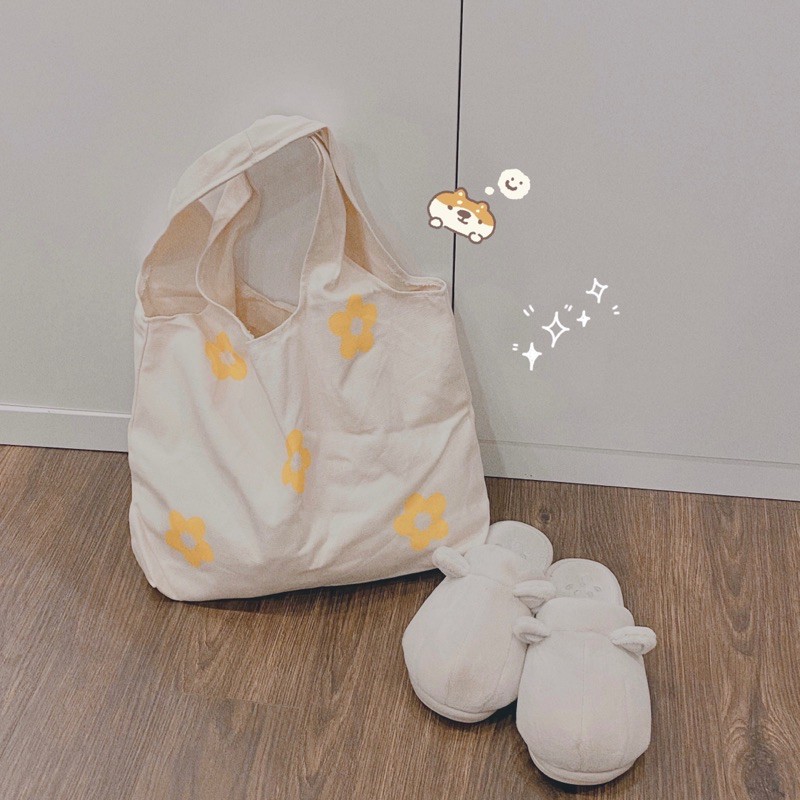 T138-139/Túi tote Hoa Mai 2 màu đen trắng